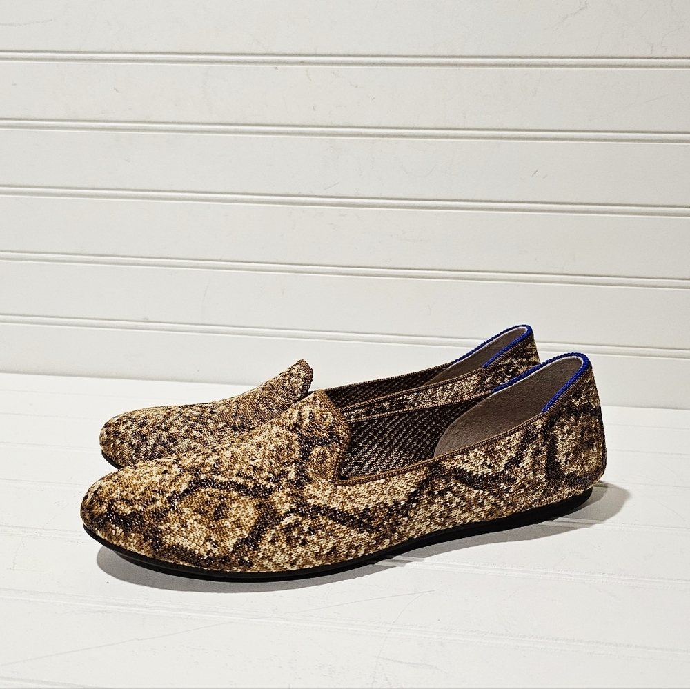 Rothy’s Slip On Comfort Loafers Bronze Metallic Python Flats Women's Size 8